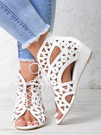 Resort Cutout Lace-Up Sandal Boots