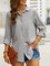 Loose Pockets Casual Cotton Blouse