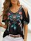 Boho V neck Printed Short Sleeve Short Sleeve T-shirt