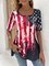 Loose America Flag Casual Jersey Shirt