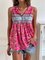 Floral Loose Vacation V Neck Tank Top