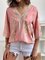 Loose Random Print V Neck Casual Shirt