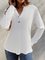 Women Casual Plain Loose Blouse Notched Long Sleeve Buttoned Regular Spring/Fall Shirt