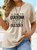 Plus Size Casual Short Sleeve Round Neck Printed Top T-Shirt