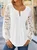 Plain Casual Patchwork lace Notched Tunic Top