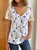 Lace Floral Casual V Neck tunic Shirt