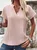 V Neck Short Sleeve Plain Regular Loose Shirt For Women