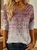 Ethnic Long Sleeve Notched Casual T-Shirt