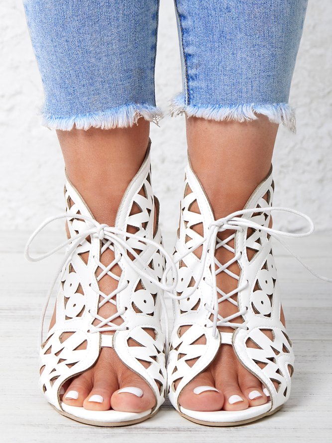 Resort Cutout Lace-Up Sandal Boots