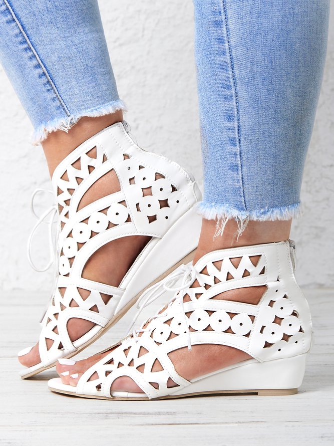 Resort Cutout Lace-Up Sandal Boots