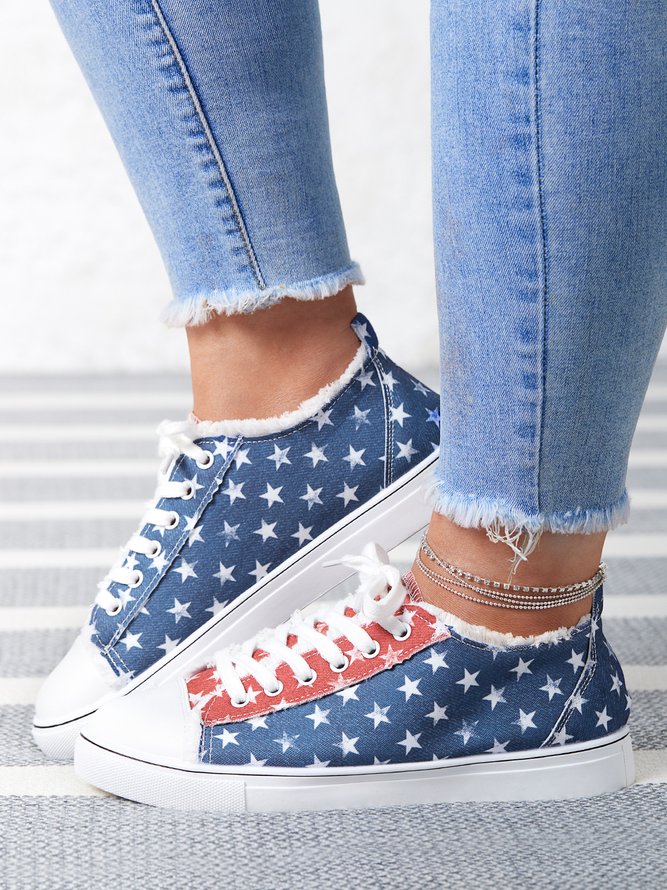 American Independence Day Flag Commemorative Canvas Shoes