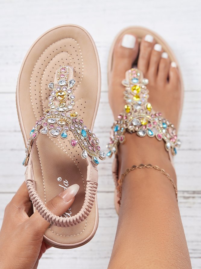 Soft Comfortable Fashion Party Rhinestone Flip Sandals