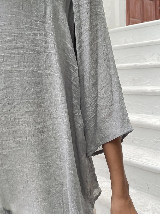 Oversized loose linen women's summer shirt (the fabric is a bit transparent, you need to wear it with a tube top)