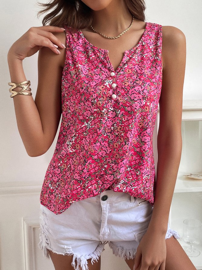 Buckle Casual Jersey Tank Top