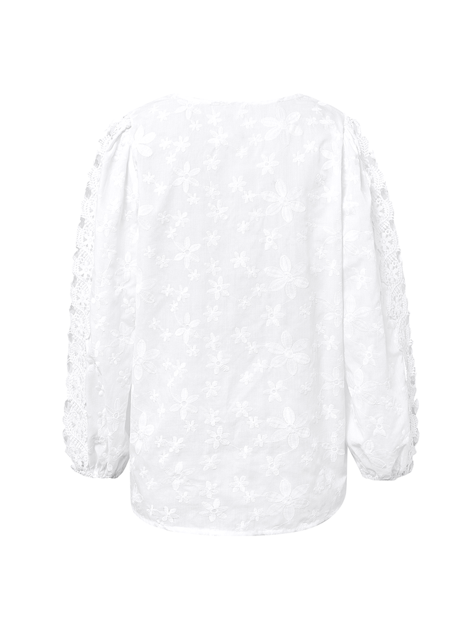 Linen Cotton And Linen Lace Shirt