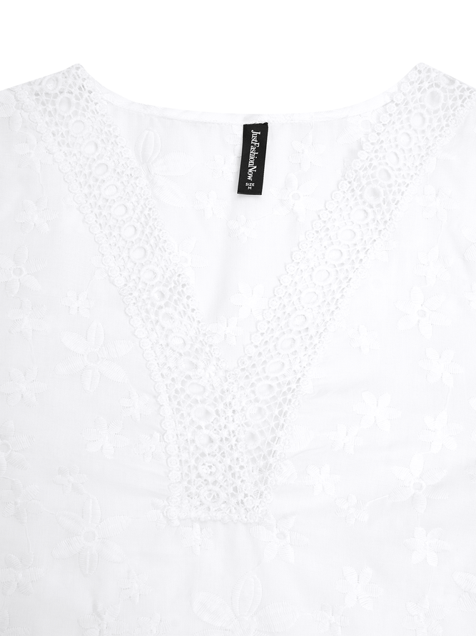 Linen Cotton And Linen Lace Shirt