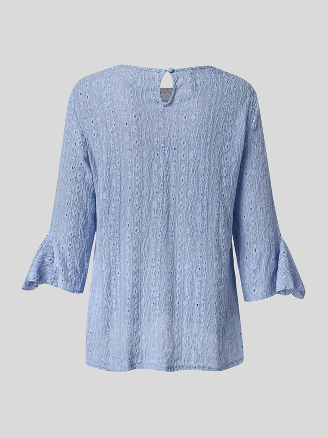 Crew Neck Lace Casual Shirt