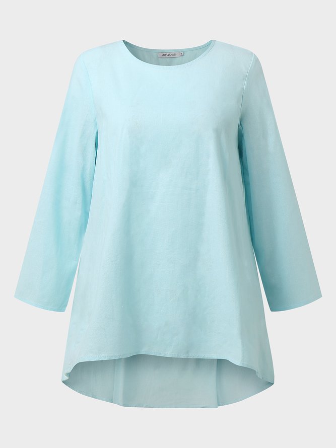 Women Casual 3/4 Sleeve Loose Top Blouse Shirt