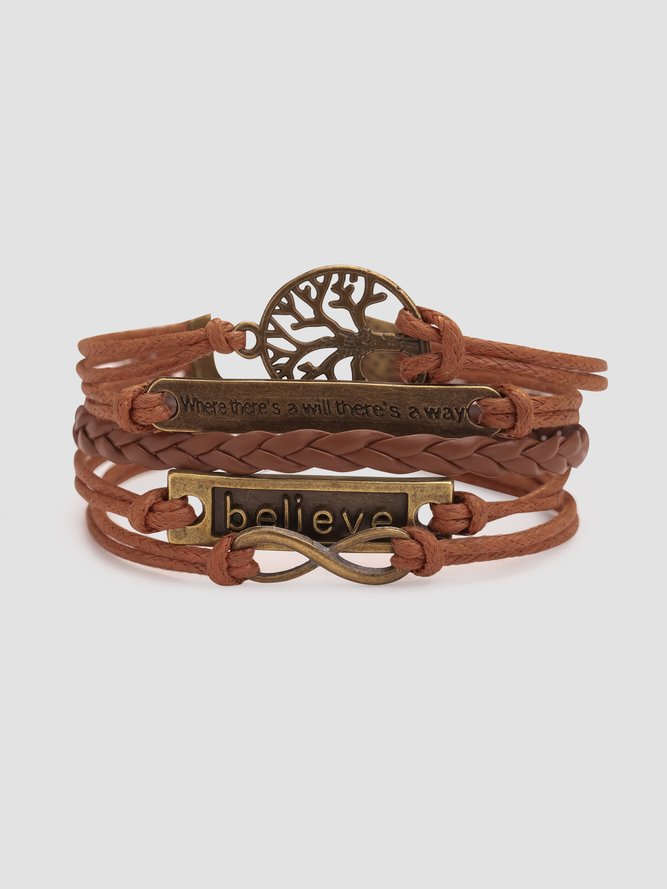 Women Bronze Vintage Leather Rope Bracelet