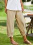 Plain Autumn Linen No Elasticity Loose Wide leg pants Cotton H-Line Regular Casual Pants for Women