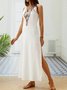 Women Ethnic V Neck Sleeveless Comfy Vacation Maxi Dress