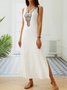 Women Ethnic V Neck Sleeveless Comfy Vacation Maxi Dress