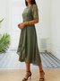 Women Holiday Dress Plain Half Sleeve Party Comfy Elegant Wedding Guest Midi Dress