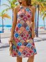 Casual Printed Hippie Sleeveless Halter Dress