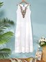 Women Ethnic V Neck Sleeveless Comfy Vacation Maxi Dress