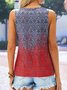 Buckle Ethnic Casual Loose Tank Top