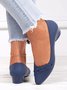 Comfortable Soft Sole Waterproof Pointed Toe Shallow Mouth Chunky Heel Shoes