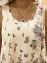 Floral-print Sleeveless Casual Shirt & Top