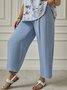 Plus Size Loose Casual Plain Pants