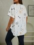 Plus Size Printing Casual Loose Floral Blouse