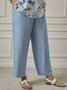 Plus Size Loose Casual Plain Pants