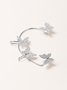 Alloy Rhinestone Butterfly Cuff Earrings