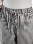 Striped Casual Loose Cotton Pants