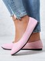 Plain All Season Simple Daily Velvet Flat Heel Round Toe Pu Slip On Shallow Shoes for Women