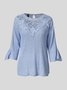 Crew Neck Lace Casual Shirt