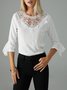 Crew Neck Lace Casual Shirt