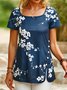 Floral Jersey Casual Tunic T-Shirt