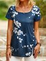 Floral Jersey Casual Tunic T-Shirt