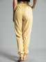 Solid Drawstring Casual Linen Pants Women Trousers